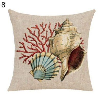 

Striped Seashell Tower Flower Pillow Case Cushion Cover Sofa Bed Car Cafe Decor