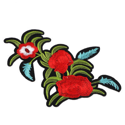 

Greensen Red Rose Embroidered Patch DIY Decoration Clothing Iron Sew Sticker Craft Accessories