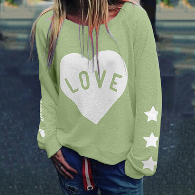 

Tailored Womens Letter Print LOVE Slogan T Shirt Summer Ladies Long Sleeve Blouse Tops