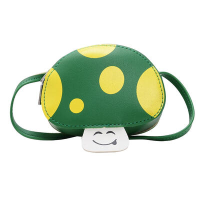 

Smile Face Mushroom Shape Bag Girls Kids Shoulder Messenger Leather Bags