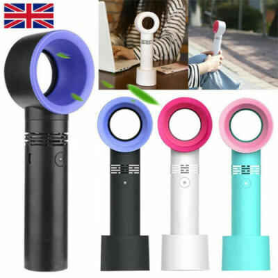 

360 Degrees Portable Bladeless Hand Held Cooler Mini USB No Leaf Handy Fan New