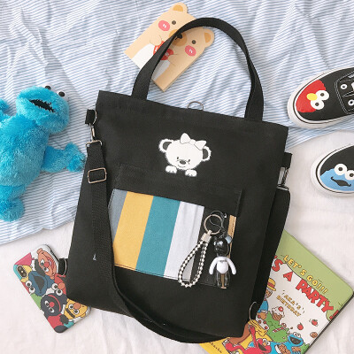 

Canvas bag female canvas single shoulder ins Korean version student canvas bag
