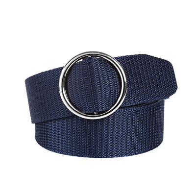 

Round buckle Unisex belt Solid Color Canvas Ring Buckle Women belt Fashion Student belt Wild Cowboy pants belt