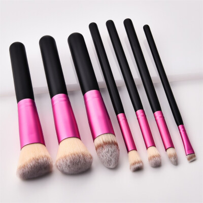 

〖Follure〗7 Pcs Fuchsia Tube BlushBrush Eye Shadow Brush Eye Makeup Brush Set