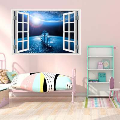 

〖Follure〗3D Full Colour High Definition Nature Scenery False Faux Window Frame Wall Decals