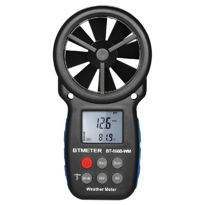 

BTMETER Digital Anemometer Handheld Wind Speed Meter Weather Meter Chill IndicatorWind SpeedTemperatureHumidityDew PointBarom