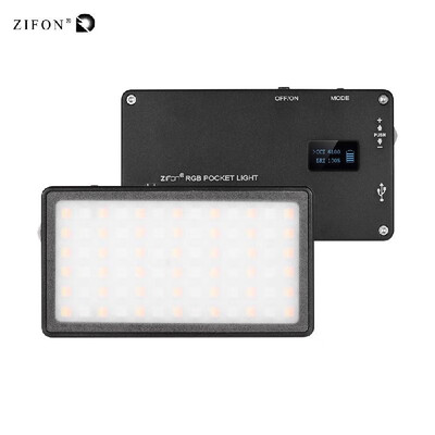 

ZIFON RGB Pocket LED Video Light Panel Camera Fill Light Dimmable 2500K-7000K Color Temperature RA97 360 Colors 7 Special Effect