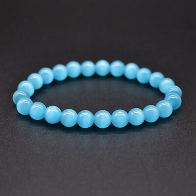

9 Colors 8Mm Opal Bracelets Natural Stone Cat Eye Beads Bracelets For Unisex Women Men Charm Jewelry Gifts