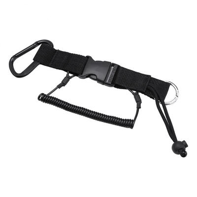 

Greensen Black Safe Nylon Lanyard Coil Lanyard with Clips Buckle for Scuba Diving Camera
