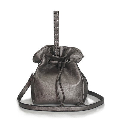 

ESHUNFA Bucket Bag 2019 New Fashion Lady Handbag Drawstring Drawstring Shoulder Messenger Bag ES8216 4326