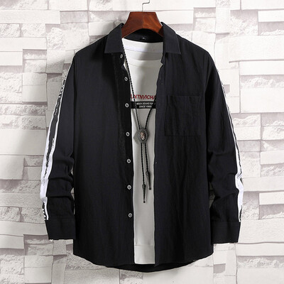 

Toponeto Mens New Fashion Casual Solid Turn-down Collar Shirt Long-Sleeved Tops