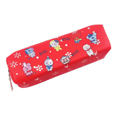 

Kpop BTS Bangtan Boys PU Pencil Case Cute BTS Cartoon Pouch Coin Bag School Supplies BTS Stationery Gift Zipper Bag