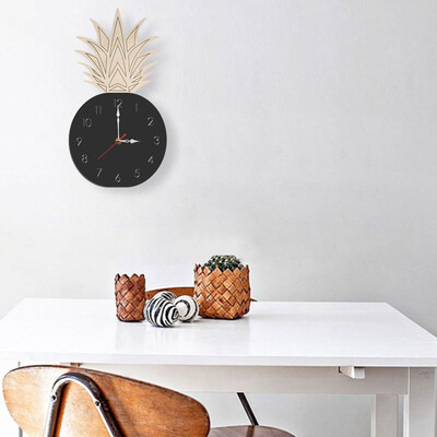 

Gobestart Nordic Style Fruit Wall Clock Silent Wooden Clock for Home Living Room
