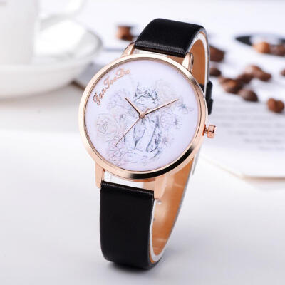 

2018 Dog Fashion Beautiful Temperament Fashionable Simple Ladies WristWatch Leather Souvenir Business Womens Quartz watch D