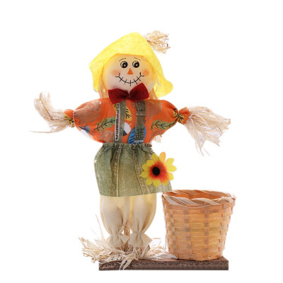 

High-quality Bamboo Basket Scarecrow Halloween Festival Decoration Ornament Scene Layout Props Halloween Festival Decoration