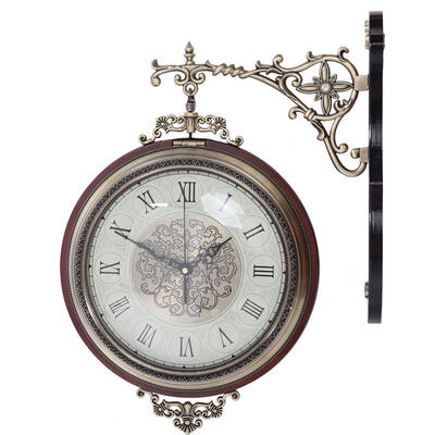 

Greensen Double Sides Vintage Metal Numerals Round Wall Clock for Home Office Decoration