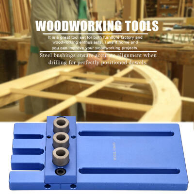 

Greensen Hole Drill Guide Dowel Jig Set with Drilling Bits & Depth Stop Collar Woodworking Locator Tools