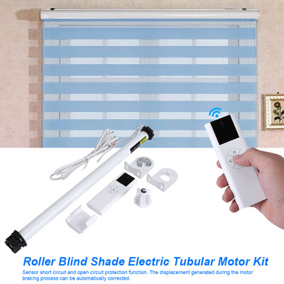 

Greensen Roller Blind Shade Electric Tubular Motor Kit with Remote Transmitter Control Brackets