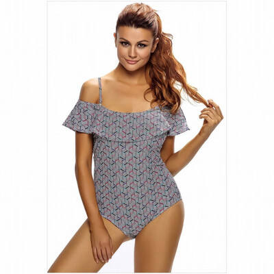 

Swimsuit sexy cute printed half arc collar bikini one-piece swimsuit