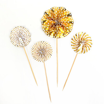 

Cake Topper 4 PCS Paper Folding Sunflower Cake Topper For Birthday Wedding Baby Shower Cake Decoration silver