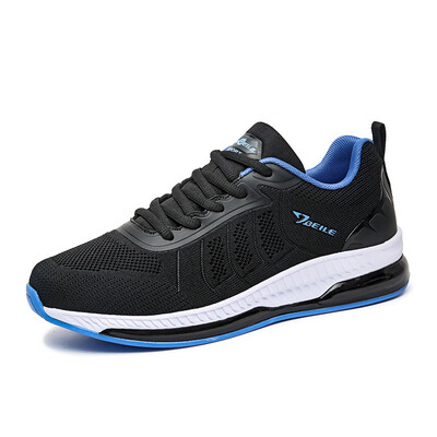 

Mens flying woven sneakers casual breathable mesh running shoes full palm cushion mens shoes