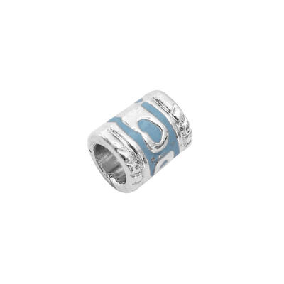 

Alloy European Beads Enamel Tube Silver Color about 7mm wide 85mm long hole 5mm
