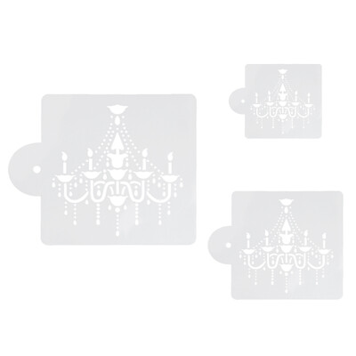 

3X Beautiful Chandelier Cake Stencil Crystal Design Mold Cake Decor Tools