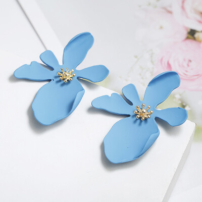 

Statement Big Flower Earrings For Women New Fashion Sweet Plant Drop Earrings Femme Brinco Temperament Wholesale Korean Jewelry