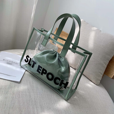 

Tailored Fashion Ladies Large-Capacity Transparent Letter Shoulder Bag Handbag Clutch