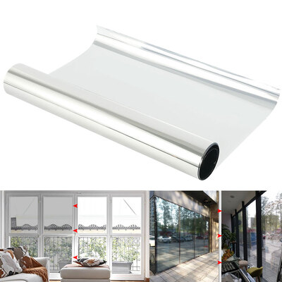 

20050CM Waterproof Window Film One Way Mirror Silver Insulation Stickers UV Rejection Privacy Window Tint Films Home Decoration