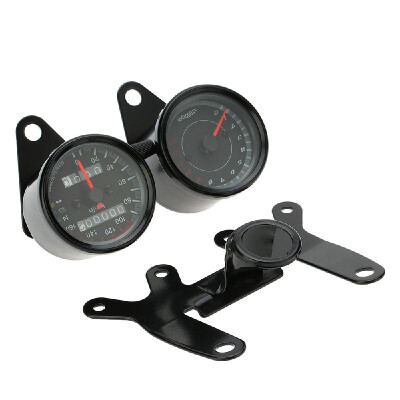 

12V Motorcycle 13000 RPM Tachometer Kmh Speedometer Dual Odometer Gauge with LED Backlight Signal Lights