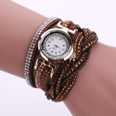 

Simple watch with diamond woven strap with diamond dial