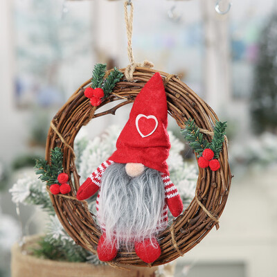 

〖Follure〗Christmas Rattan Ring Pendant Rattan Pendant Home Christmas Window Decoration