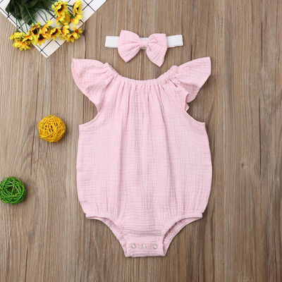 

Newborn Baby Girls Ruffle One-Pieces Romper Bodysuit Jumpsuit Outfits Sunsuit