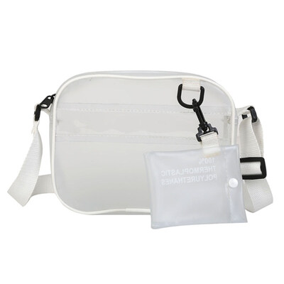 

2PcsSet Fashion Women Clear PVC Jelly Cossbody Shoulder Bag Coin Purse Clutch