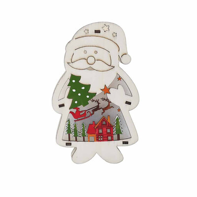 

Toponeto Wooden Santa ClausSnowman Lamp Ornament Home Christmas Party Table Decor