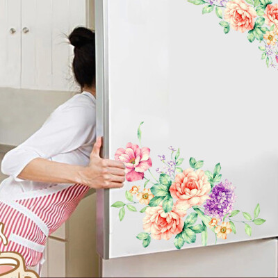 

〖Follure〗Colorful Flowers 3D Wall Stickers Beautiful Peony Fridge Stickers Toilet Decorat