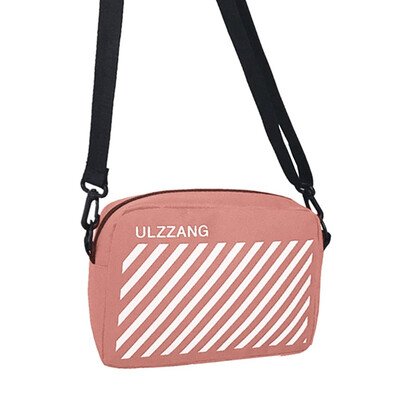 

Harajuku Bags for 2019 Women Fashion Canvas Messenger Bag Letter Stripe Printing Crossbody Bags Large Capacity Shoulder