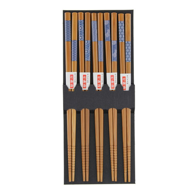 

5 pairsSet Visual Touch Lucky Cat Natural Bamboo Ecological Chopsticks Handmade Wood Wooden Chopstick Set