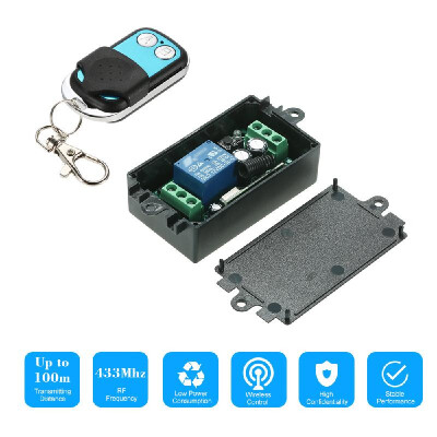 

433Mhz DC 12V 1CH Universal 10A Relay Wireless Remote Control Switch Receiver Module&1PCS 2 Key RF 433 Mhz Transmitter Remote