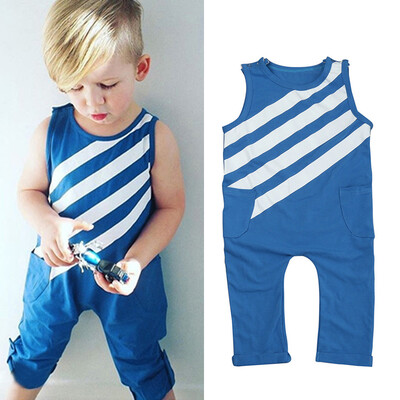 

Newborn Infant Toddler Baby Boy Striped Jumpsuit Romper Playsuit Outfits Clothes