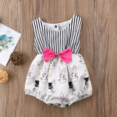 

Newborn Baby Girls Bunny Bowknot Romper Bodysuit Jumpsuit Easter Outfit Clothes