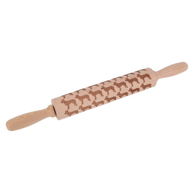 

Dropshipping Christmas Embossing Rolling Pin Baking Cookies Biscuit Fondant Cake Dough Engraved Roller Reindeer Snowflake