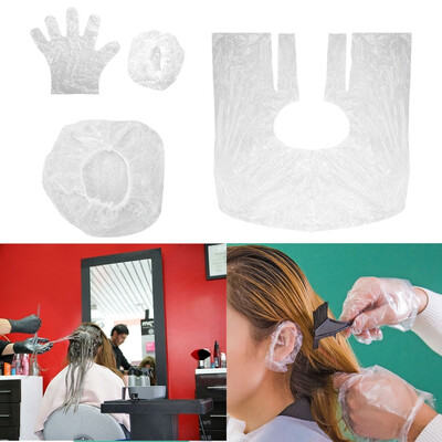 

Greensen 10 Set Disposable Salon Hair Dye Tools Shield Shower Cap Ear Cover Gloves Hair Care Shower Cap Ear Cover