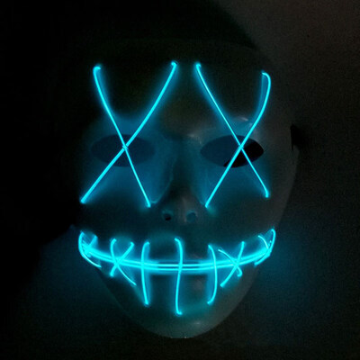 

FUNNYBUNNY Scary Mask Halloween Cosplay Led Costume Mask El Wire Light Up Mask for Festival Parties Mask Halloween Party
