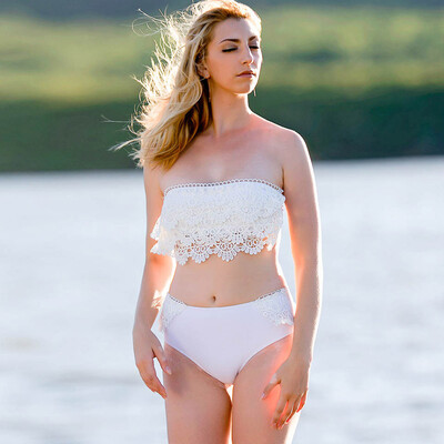 

Roseonmyhand Women Bikini Set Lace High Waist Swimsuit Swimwear Beachwear Bathing Suit
