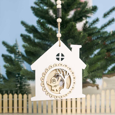 

Siaonvr Christmas Decor Wooden Ornament LED Light Santa Claus Cart Luminous Lamp