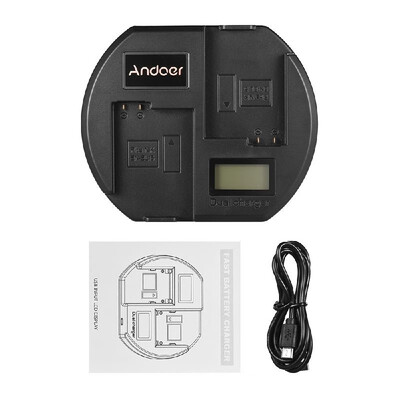 

Andoer Fast Charger Dual-channel Camera Battery Charger Digital LCD Display USB Input for Nikon EN-EL15 Battery for Nikon D750 D72
