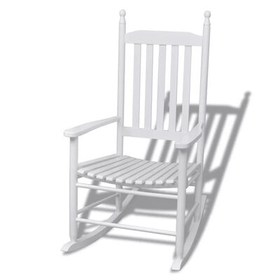 

Rocking Chair with Curved Seat White Wood