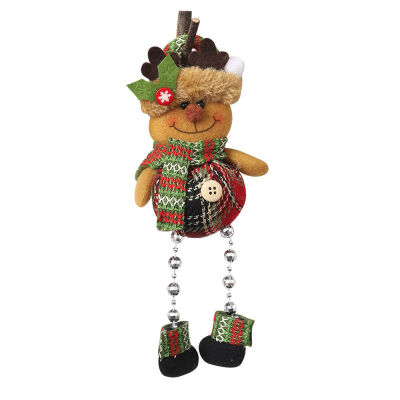 

2020 Hot Sale Christmas Cloth Doll Beads Legs Hanging Decoration Xmas Trees Pendant For Display Window New Year Decoration